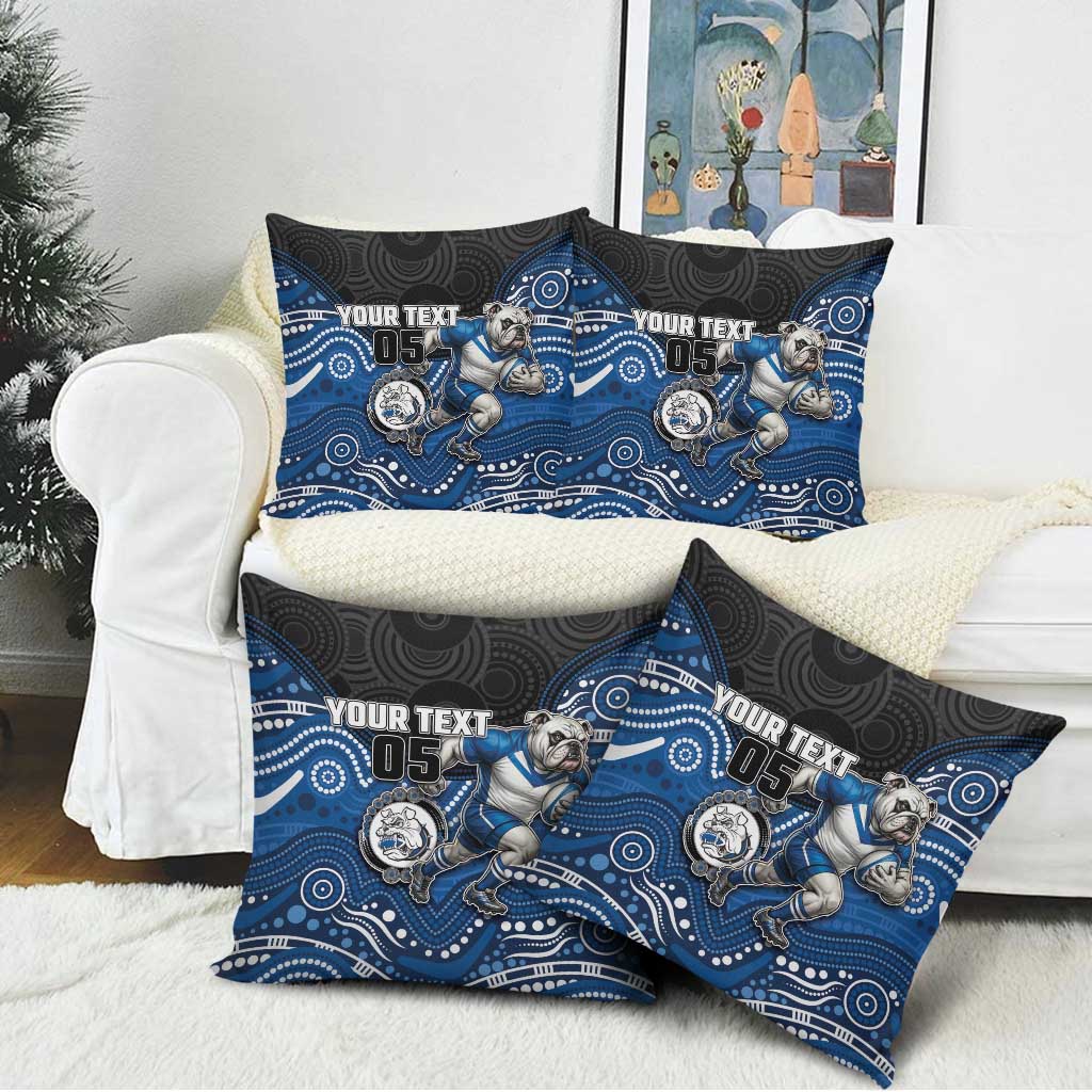 Custom Bulldogs Pillow Cover Dog Mascot With Aboriginal Indigenous