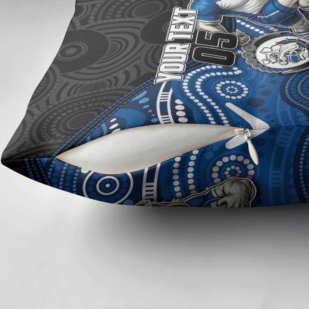Custom Bulldogs Pillow Cover Dog Mascot With Aboriginal Indigenous