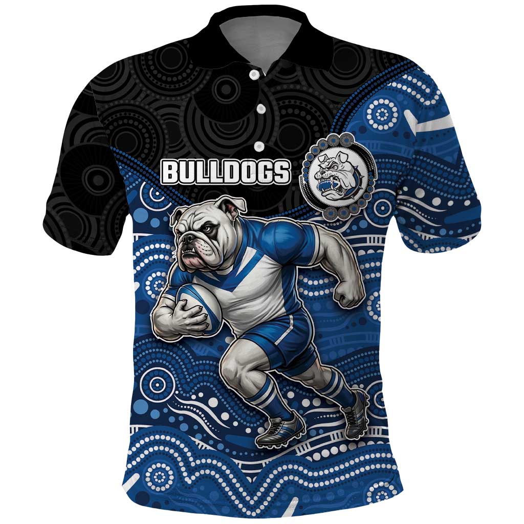 Custom Bulldogs Polo Shirt Dog Mascot With Aboriginal Indigenous