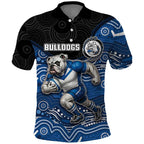 Custom Bulldogs Polo Shirt Dog Mascot With Aboriginal Indigenous