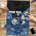 Custom Bulldogs Puzzle Dog Mascot With Aboriginal Indigenous