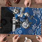 Custom Bulldogs Puzzle Dog Mascot With Aboriginal Indigenous
