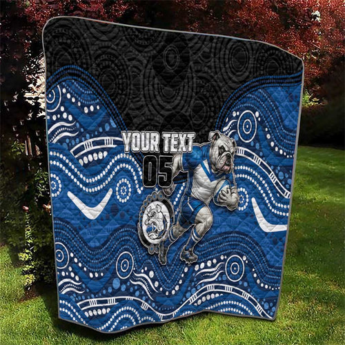 Custom Bulldogs Quilt Dog Mascot With Aboriginal Indigenous