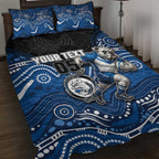 Custom Bulldogs Quilt Bed Set Dog Mascot With Aboriginal Indigenous