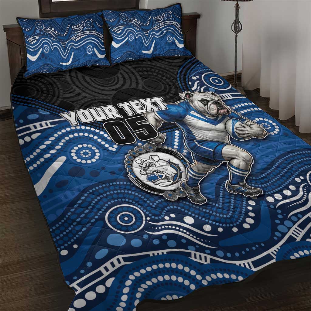 Custom Bulldogs Quilt Bed Set Dog Mascot With Aboriginal Indigenous