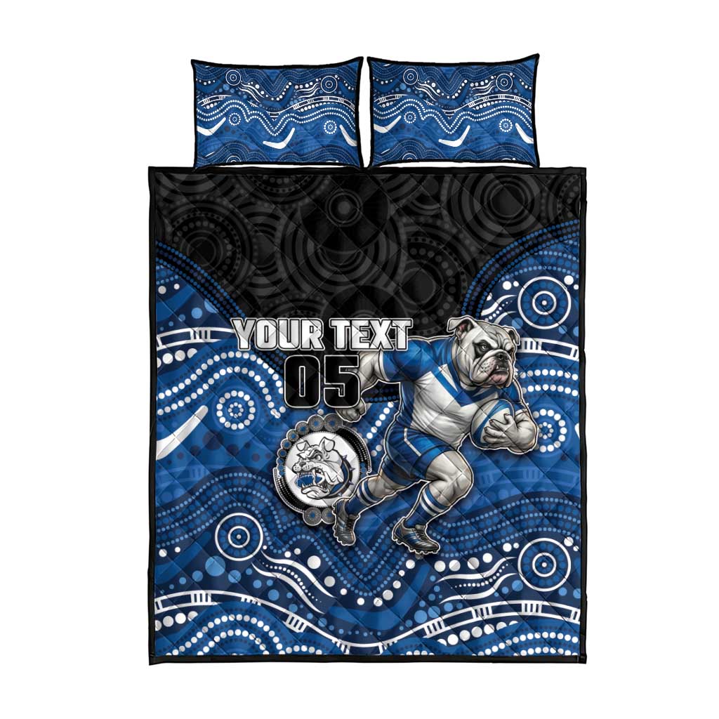 Custom Bulldogs Quilt Bed Set Dog Mascot With Aboriginal Indigenous