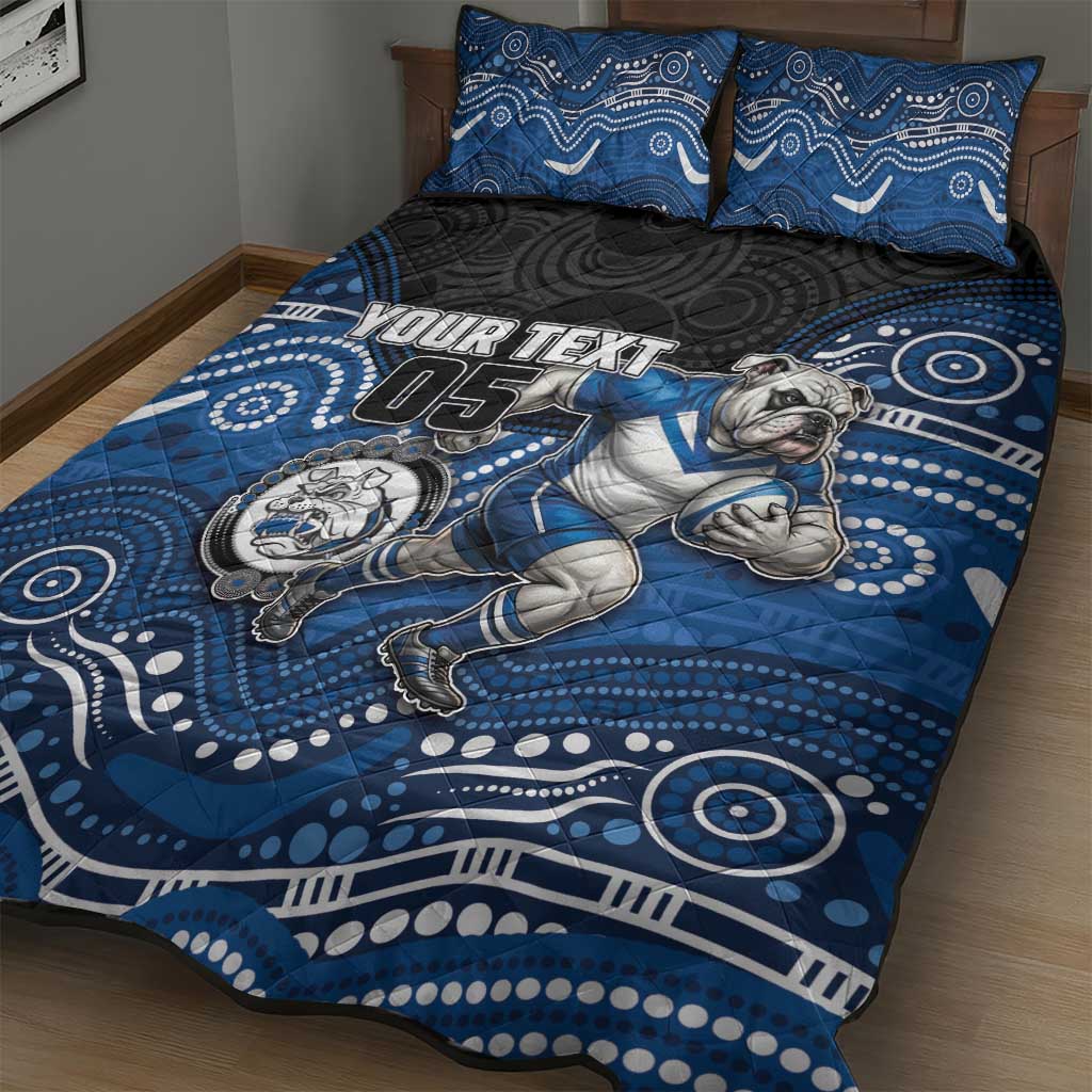 Custom Bulldogs Quilt Bed Set Dog Mascot With Aboriginal Indigenous