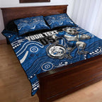 Custom Bulldogs Quilt Bed Set Dog Mascot With Aboriginal Indigenous