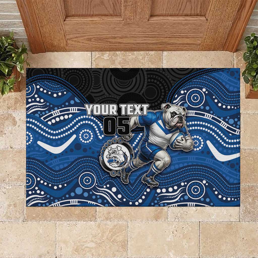 Custom Bulldogs Rubber Doormat Dog Mascot With Aboriginal Indigenous