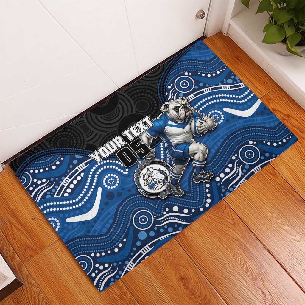 Custom Bulldogs Rubber Doormat Dog Mascot With Aboriginal Indigenous