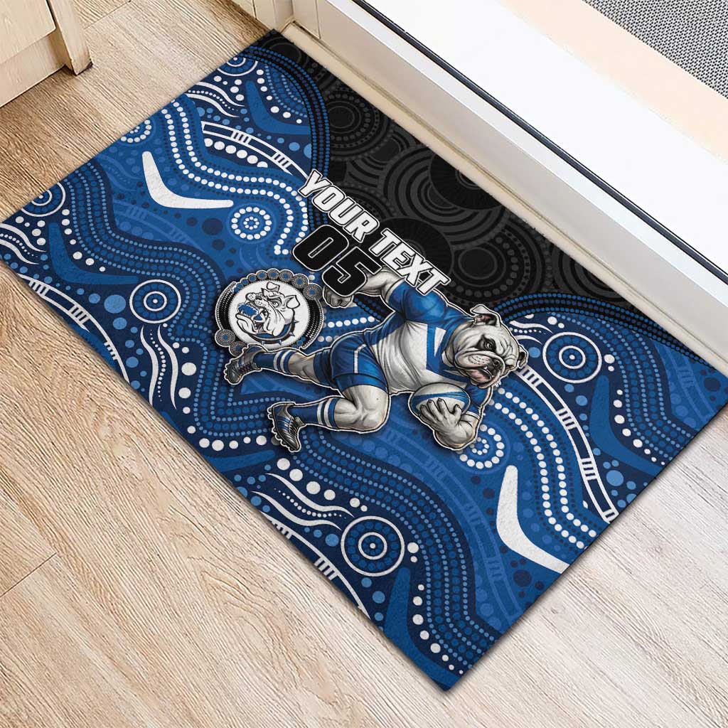 Custom Bulldogs Rubber Doormat Dog Mascot With Aboriginal Indigenous