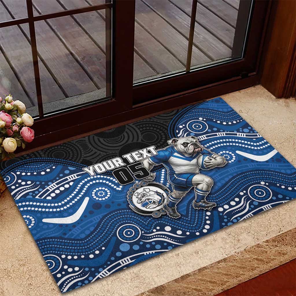 Custom Bulldogs Rubber Doormat Dog Mascot With Aboriginal Indigenous