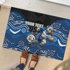 Custom Bulldogs Rubber Doormat Dog Mascot With Aboriginal Indigenous