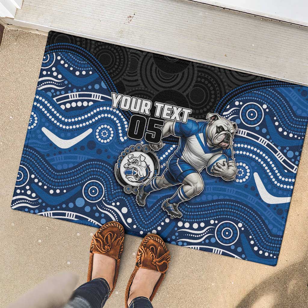Custom Bulldogs Rubber Doormat Dog Mascot With Aboriginal Indigenous