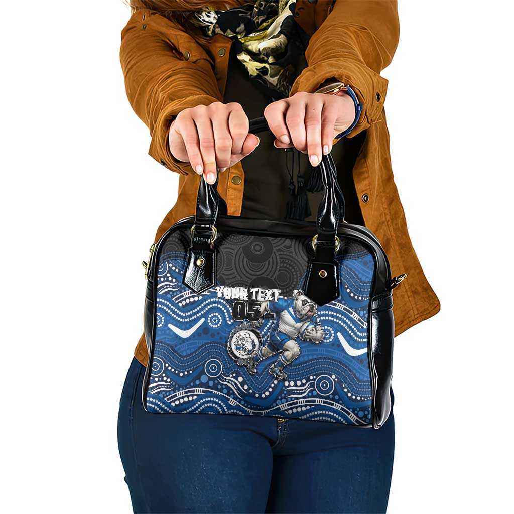 Custom Bulldogs Shoulder Handbag Dog Mascot With Aboriginal Indigenous