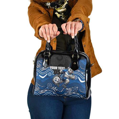 Custom Bulldogs Shoulder Handbag Dog Mascot With Aboriginal Indigenous