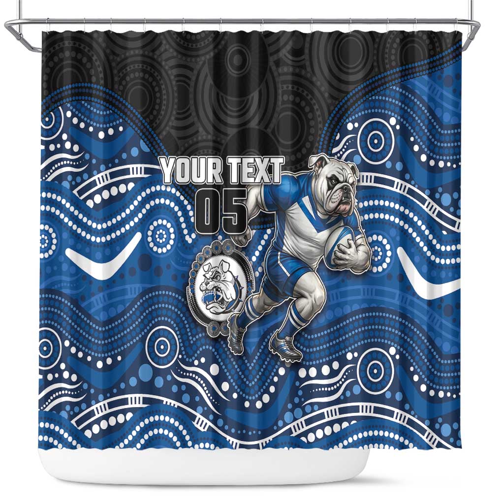 Custom Bulldogs Shower Curtain Dog Mascot With Aboriginal Indigenous