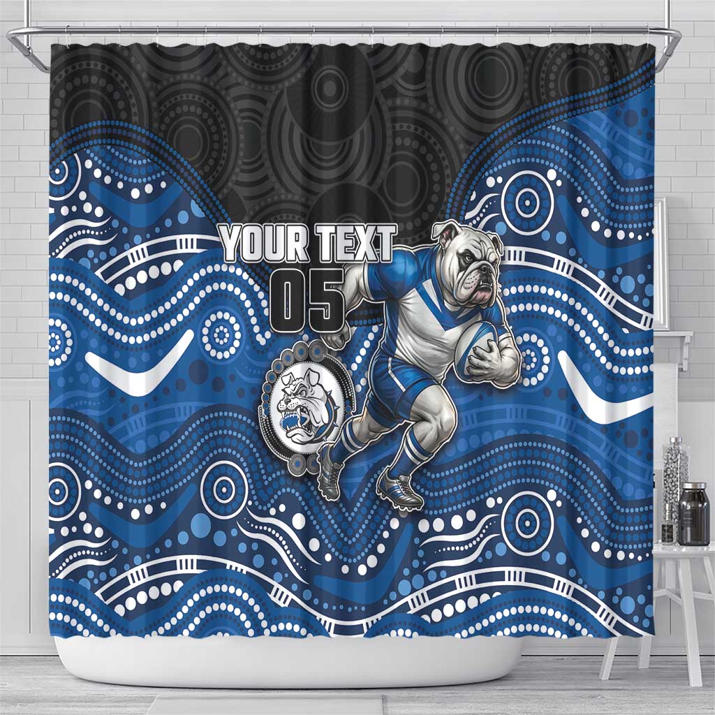 Custom Bulldogs Shower Curtain Dog Mascot With Aboriginal Indigenous