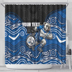 Custom Bulldogs Shower Curtain Dog Mascot With Aboriginal Indigenous