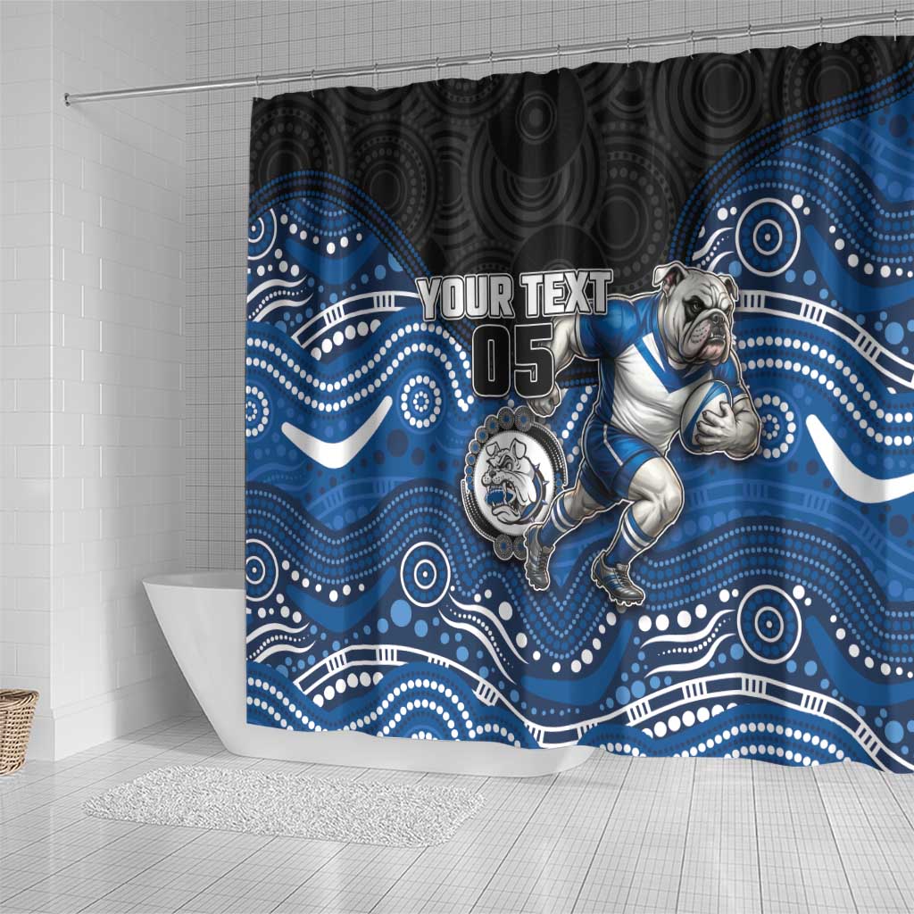 Custom Bulldogs Shower Curtain Dog Mascot With Aboriginal Indigenous
