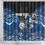 Custom Bulldogs Shower Curtain Dog Mascot With Aboriginal Indigenous