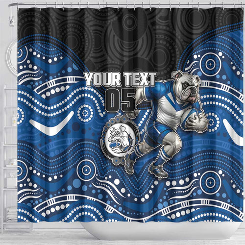 Custom Bulldogs Shower Curtain Dog Mascot With Aboriginal Indigenous