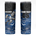Custom Bulldogs Skinny Tumbler Dog Mascot With Aboriginal Indigenous