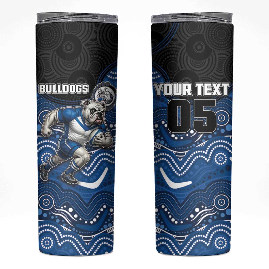 Custom Bulldogs Skinny Tumbler Dog Mascot With Aboriginal Indigenous
