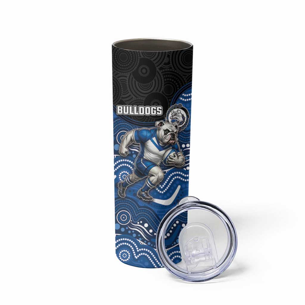 Custom Bulldogs Skinny Tumbler Dog Mascot With Aboriginal Indigenous