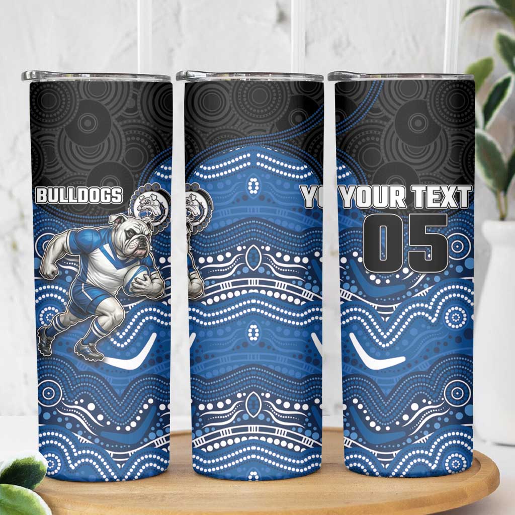 Custom Bulldogs Skinny Tumbler Dog Mascot With Aboriginal Indigenous