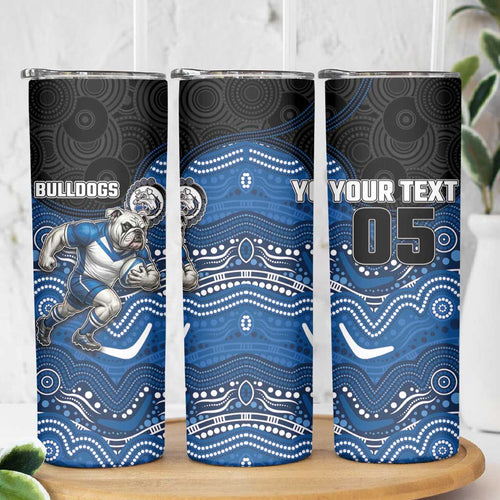Custom Bulldogs Skinny Tumbler Dog Mascot With Aboriginal Indigenous