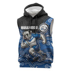 Custom Bulldogs Sleeveless Hoodie Dog Mascot With Aboriginal Indigenous