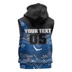 Custom Bulldogs Sleeveless Hoodie Dog Mascot With Aboriginal Indigenous