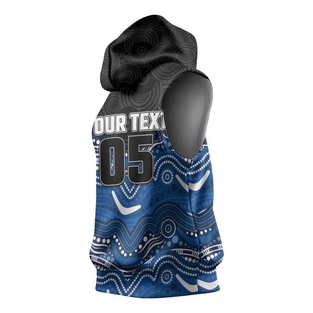 Custom Bulldogs Sleeveless Hoodie Dog Mascot With Aboriginal Indigenous