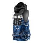Custom Bulldogs Sleeveless Hoodie Dog Mascot With Aboriginal Indigenous