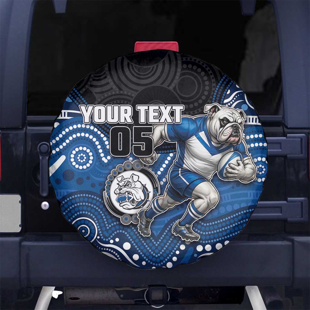Custom Bulldogs Spare Tire Cover Dog Mascot With Aboriginal Indigenous