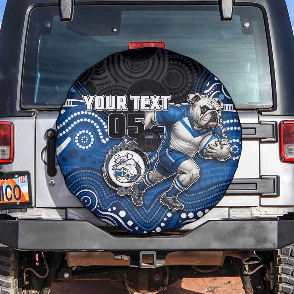 Custom Bulldogs Spare Tire Cover Dog Mascot With Aboriginal Indigenous