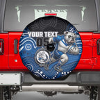 Custom Bulldogs Spare Tire Cover Dog Mascot With Aboriginal Indigenous