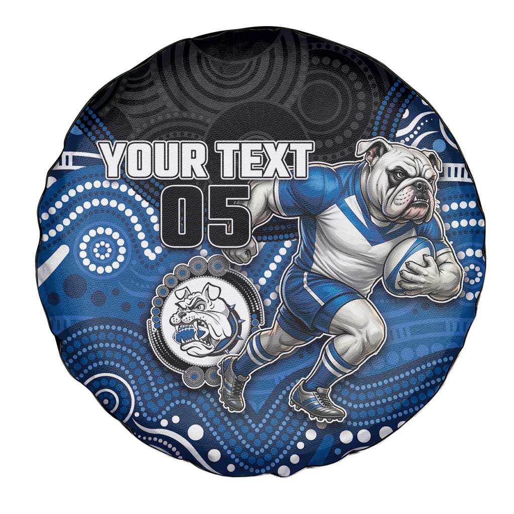 Custom Bulldogs Spare Tire Cover Dog Mascot With Aboriginal Indigenous