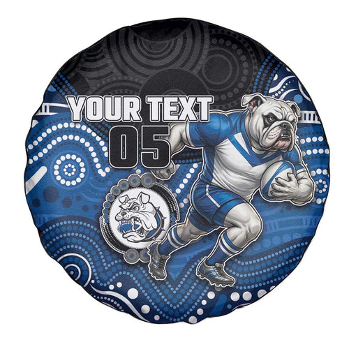 Custom Bulldogs Spare Tire Cover Dog Mascot With Aboriginal Indigenous
