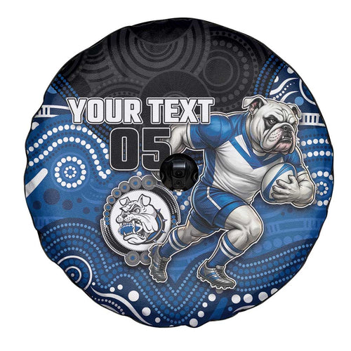Custom Bulldogs Spare Tire Cover Dog Mascot With Aboriginal Indigenous