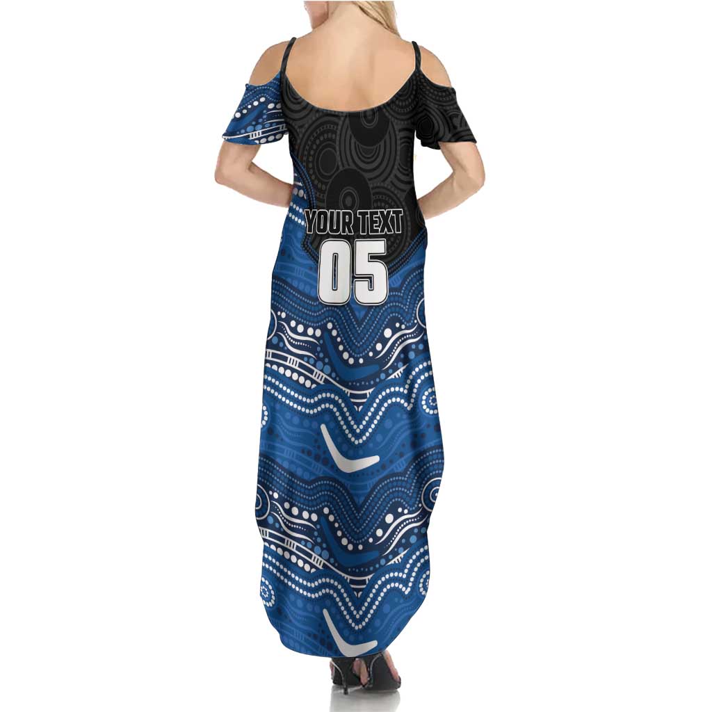 Custom Bulldogs Summer Maxi Dress Dog Mascot With Aboriginal Indigenous