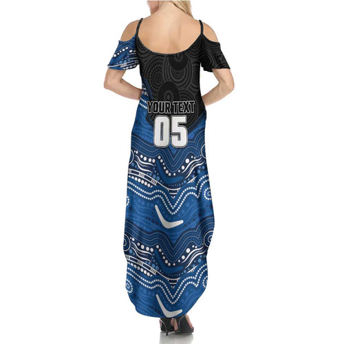 Custom Bulldogs Summer Maxi Dress Dog Mascot With Aboriginal Indigenous