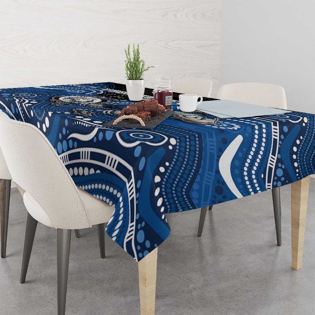 Custom Bulldogs Tablecloth Dog Mascot With Aboriginal Indigenous