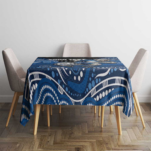 Custom Bulldogs Tablecloth Dog Mascot With Aboriginal Indigenous