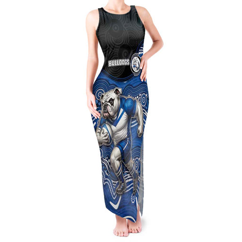 Custom Bulldogs Tank Maxi Dress Dog Mascot With Aboriginal Indigenous