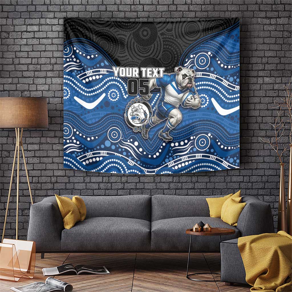 Custom Bulldogs Tapestry Dog Mascot With Aboriginal Indigenous