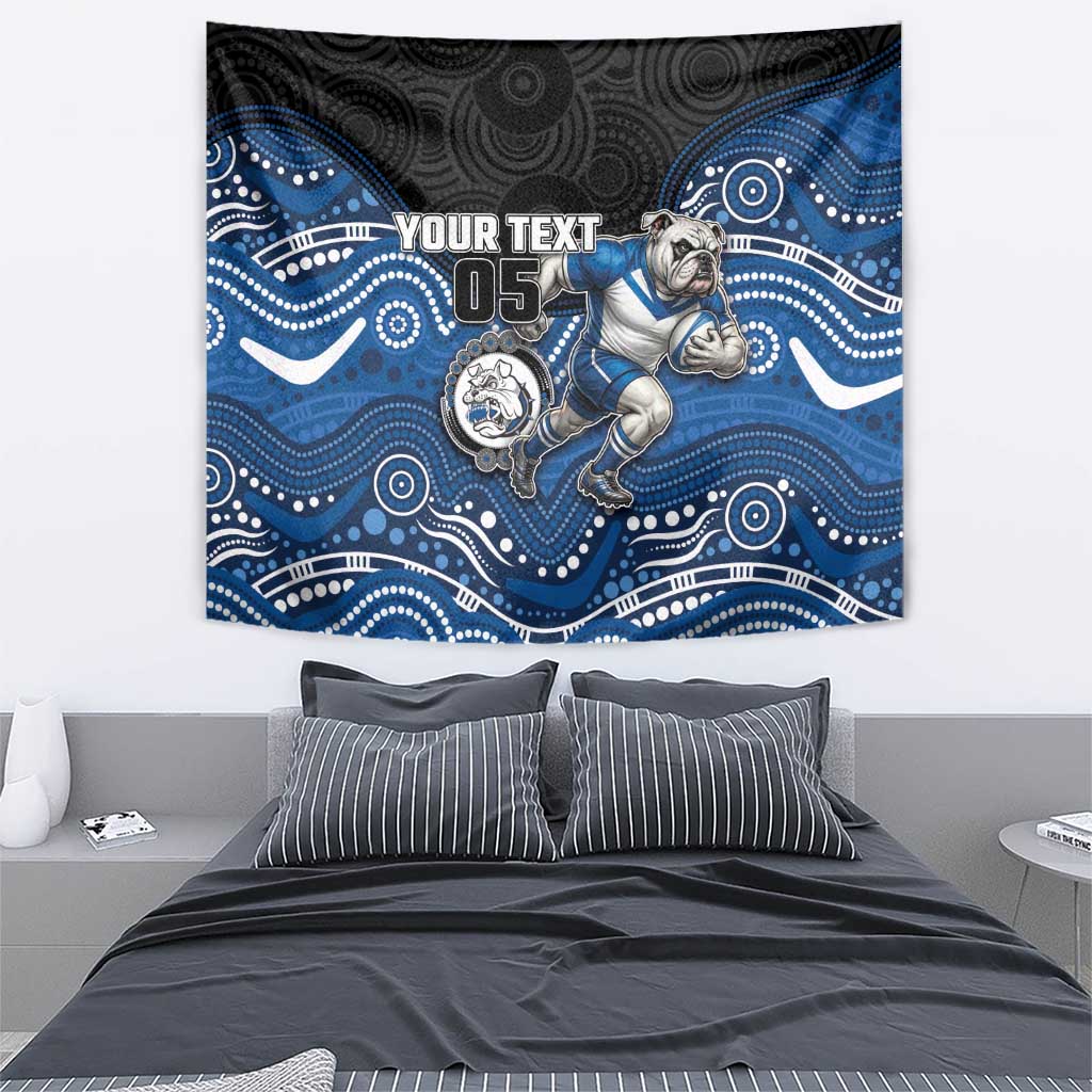Custom Bulldogs Tapestry Dog Mascot With Aboriginal Indigenous