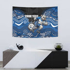 Custom Bulldogs Tapestry Dog Mascot With Aboriginal Indigenous