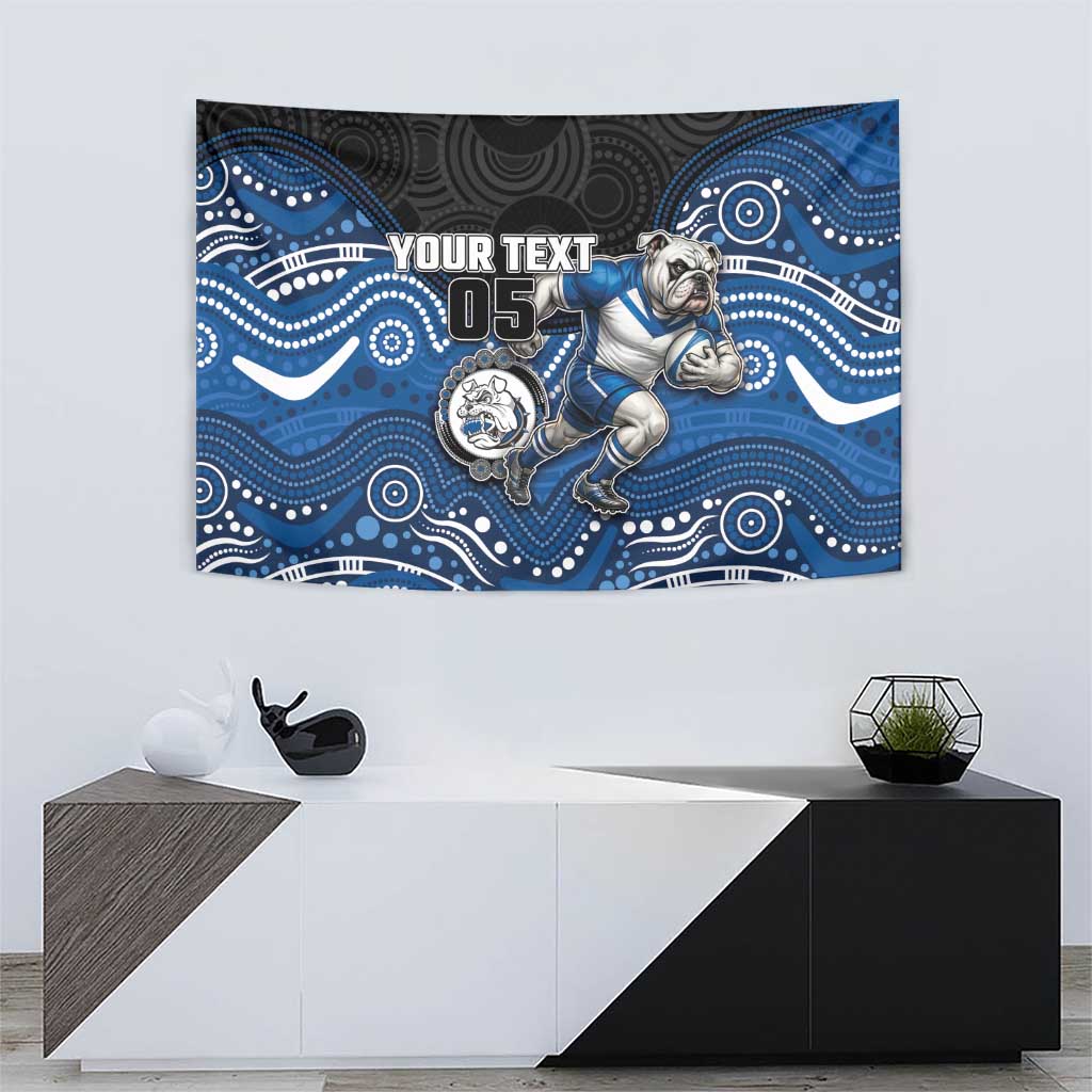 Custom Bulldogs Tapestry Dog Mascot With Aboriginal Indigenous